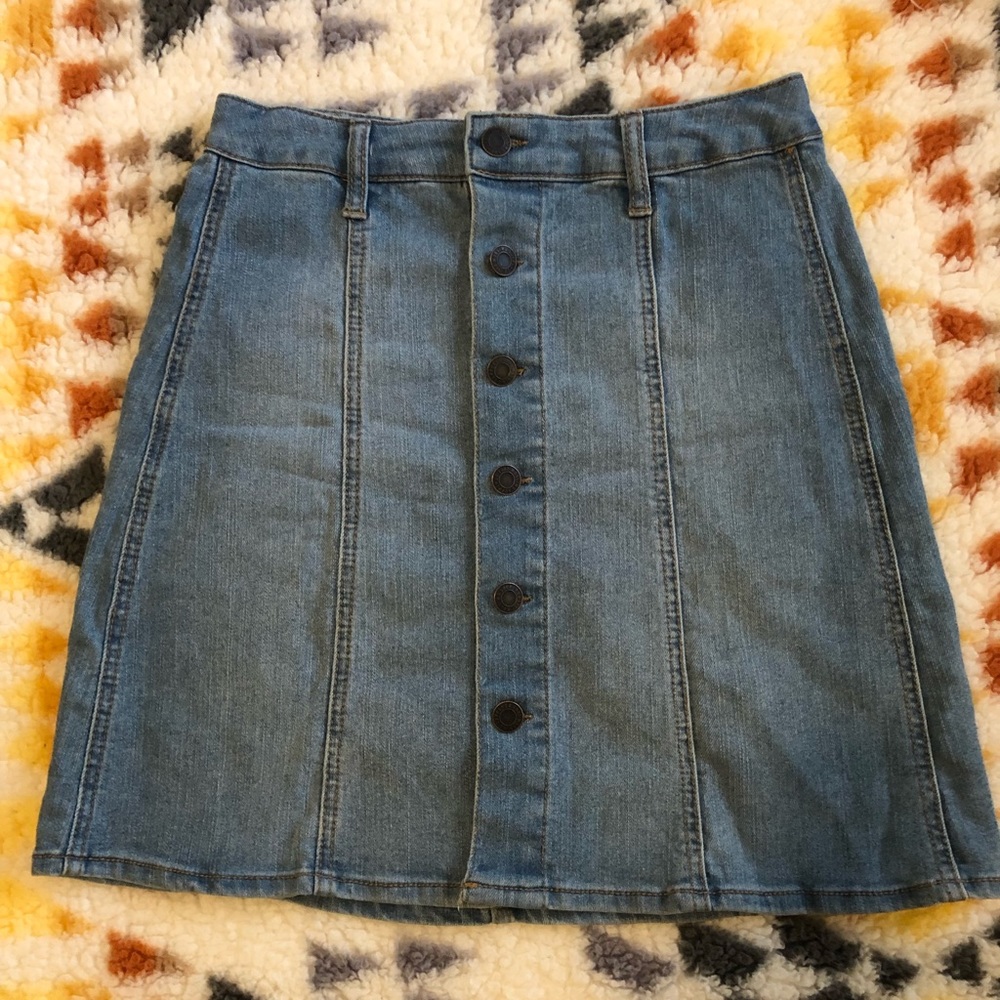 Button up denim skirt